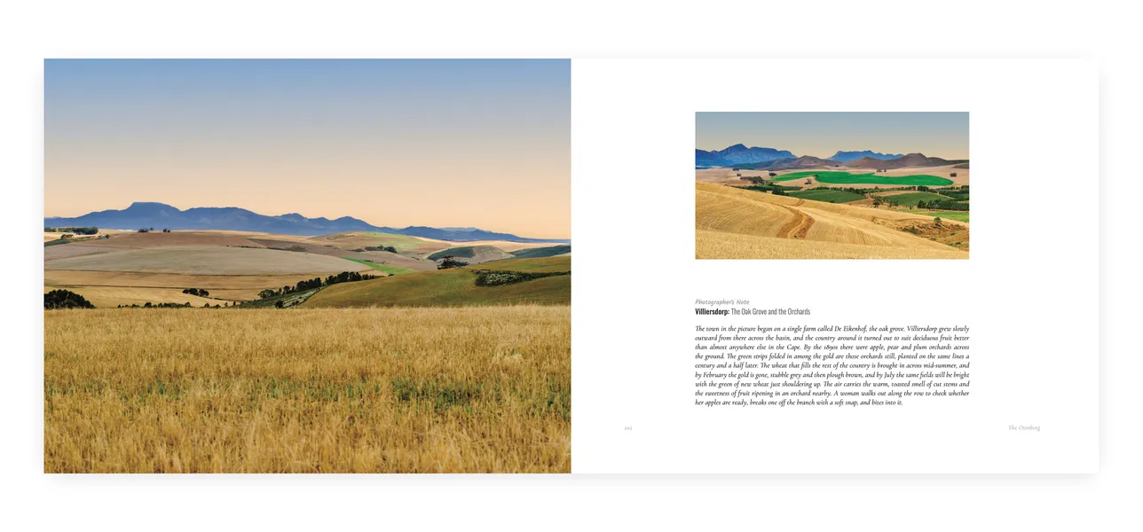 Page spread from the Western Cape coffee table book